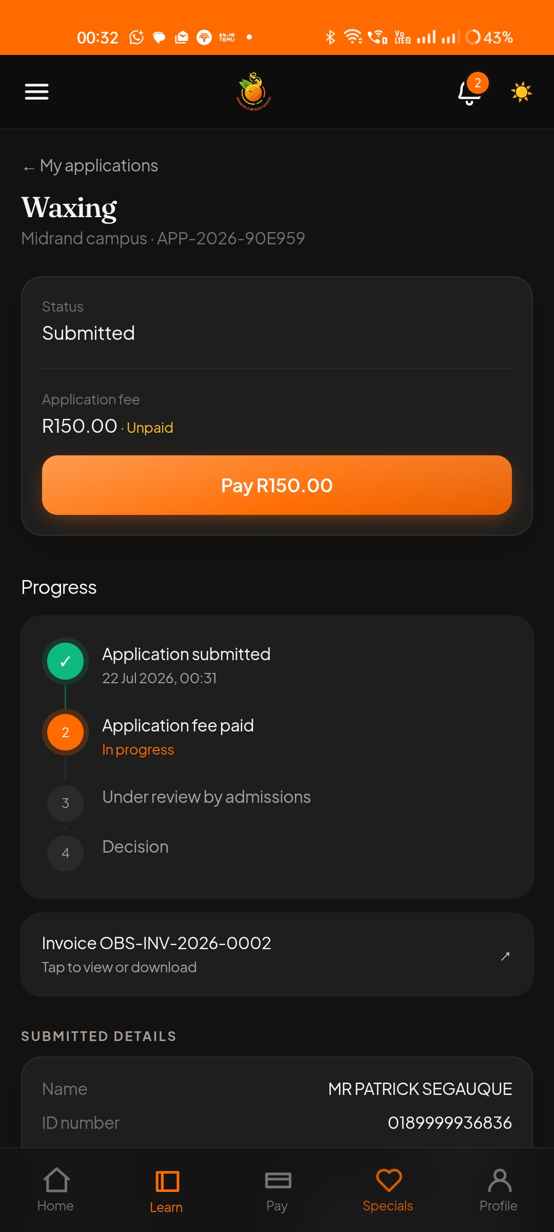 App screenshot